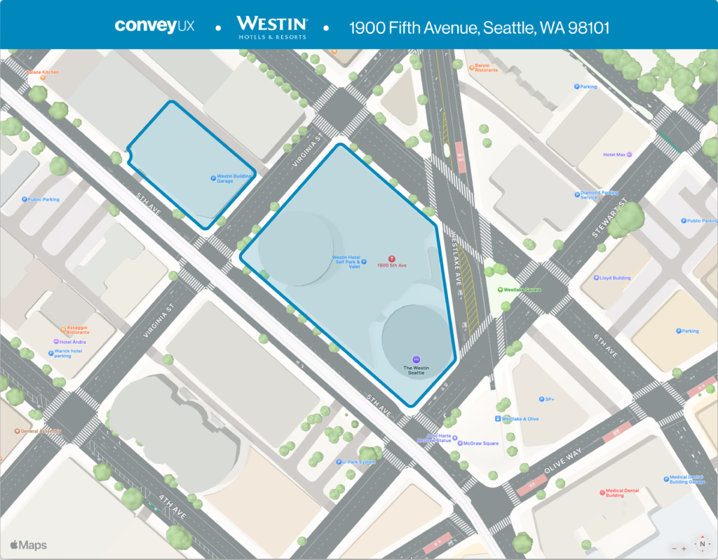Local map of Westin Seattle